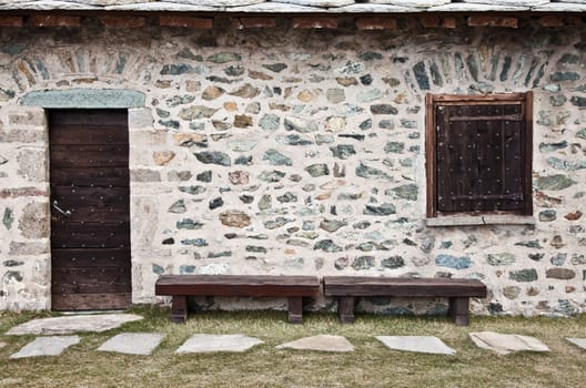 Detail of a mountain refuge in Italy, close to Dolomiti area - North Italy
