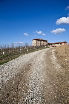 Charming Italian villa in Monferrato area (Piemonte region, north Italy) during spring season