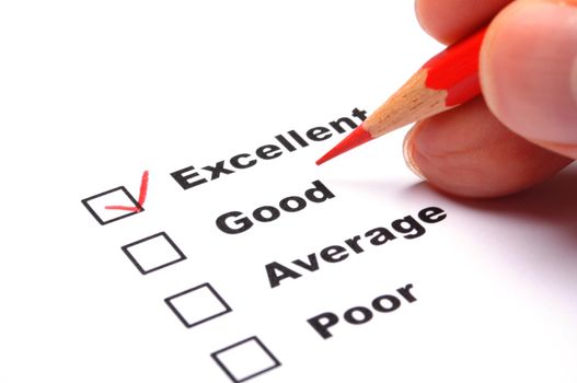 satisfaction survey showing marketing concept to improve sales