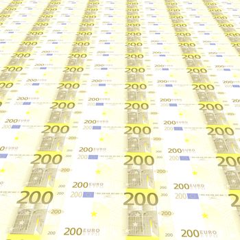 Endless rows of euro banknotes