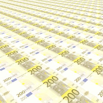 Endless rows of euro banknotes