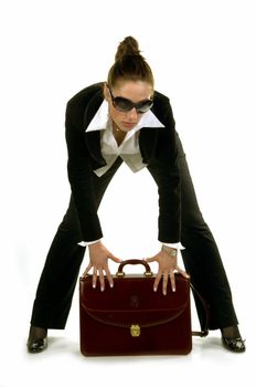 Briefcase and businesswoman