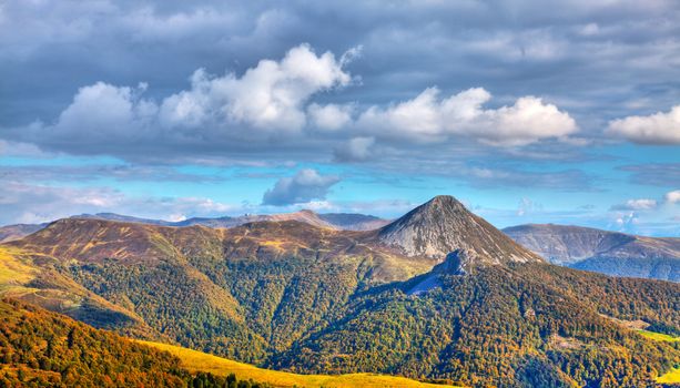 Beautiful image of the Central Massif,located in the south-central France.Here is the the largest concentration of extinct volcanoes in the world with approximately 450 volcanoes.