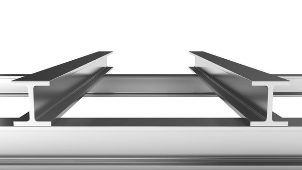 Few iron joists isolated on white background