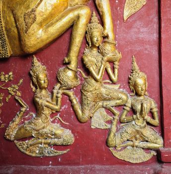 Picture on the wall temples in Thailand