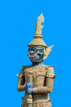 Giant Statues, at the Wat pha Kaew temple, Bangkok, Thailand