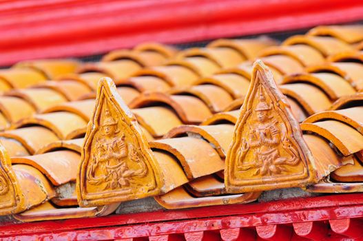 decoration of roof at the temple
