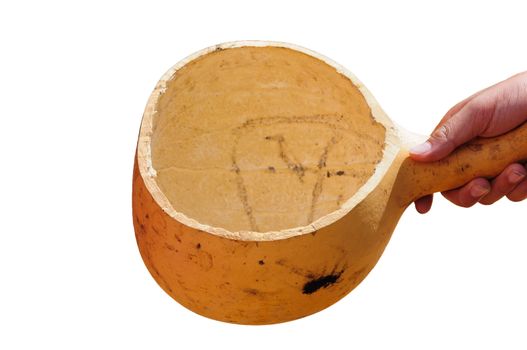 wooden dripper by handmade on white background