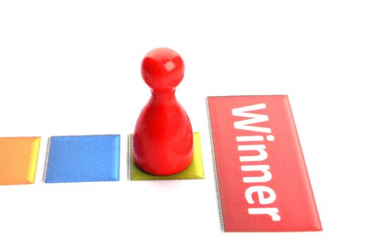 success win or winner business concept with pawn and word