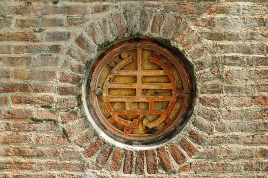 old brick wall in vietnam style