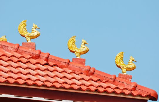 decorative roof of the temple in Thailand