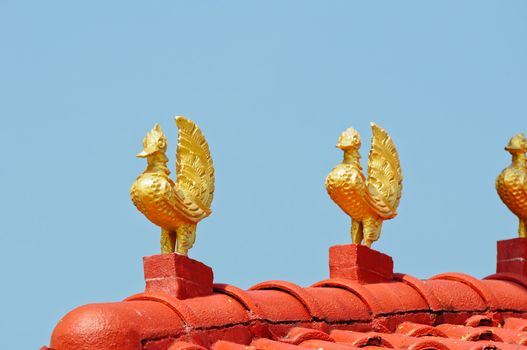 decorative roof of the temple in Thailand