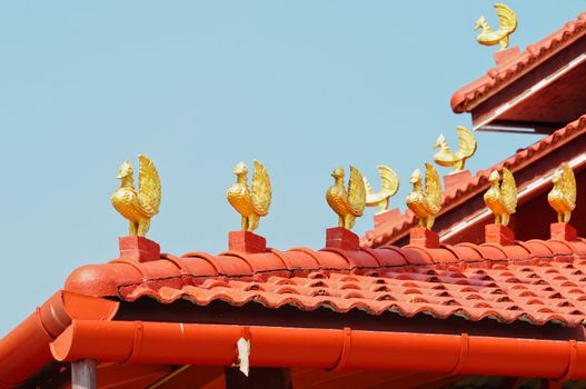 decorative roof of the temple in Thailand