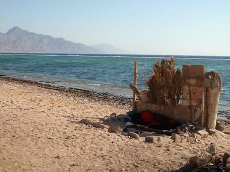 Sea coast, rest on the Red sea, Egypt, Dahab