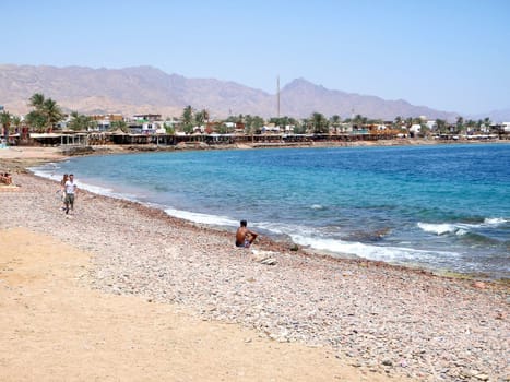 Sea coast, rest on the Red sea, Egypt, Dahab