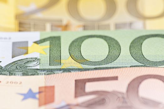 Euro Money Banknote In Macro