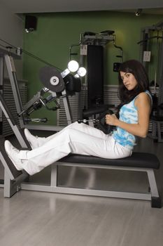 Woman practices and resting in Gym