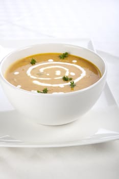 Fresh and creamy pumpkin soup.