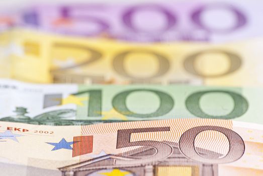 Euro Money Banknote In Macro