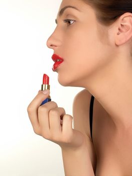 Closeup Lipstick in Hand