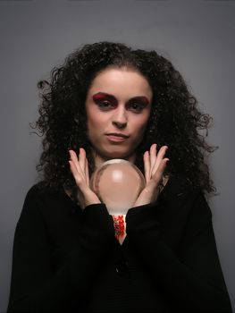 Lady With MakeUp and Crystal Ball