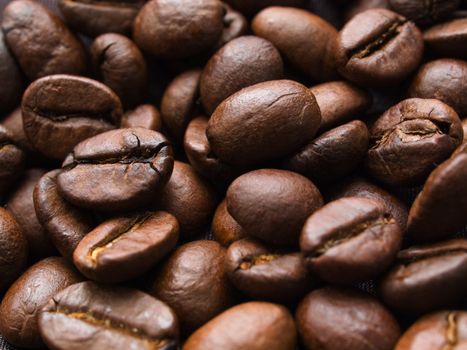 Assorted coffee beans background