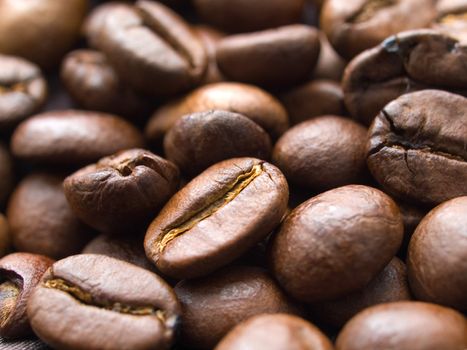 Coffee beans closeup background