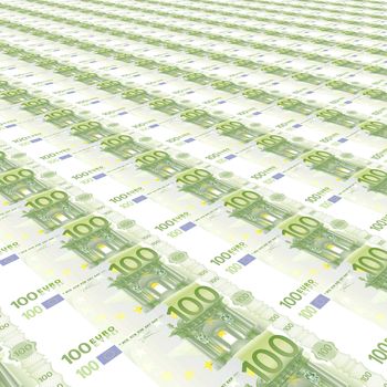 Endless rows of euro banknotes