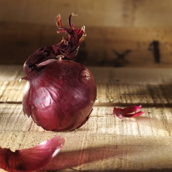 Red Onion on wood