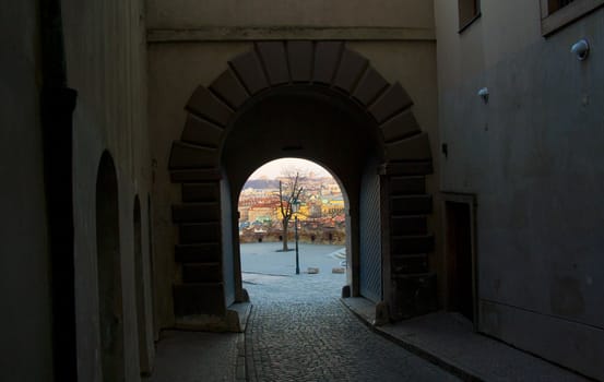 light, bridge, tunnel, ramp, distance, perspective, past, darkness, shadow, route, old, door, building, dark, wall, house