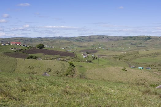 Farming community landscape in the Transkei, South African country side