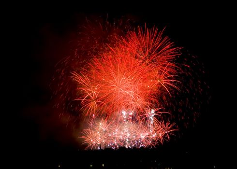 Fireworks Lighting up the Black Night Sky