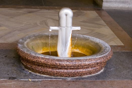 a spring of mineral water in the spa colonnade
