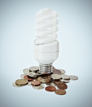Eco lighbulb concept and money savings on energy