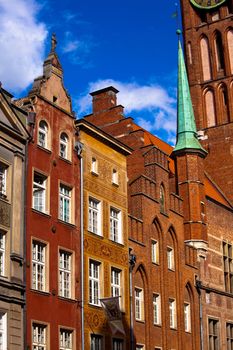 Old town buildings in the centre of Gdansk Poland
