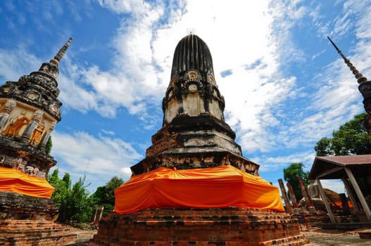 old pagoda in the temple, Thailand