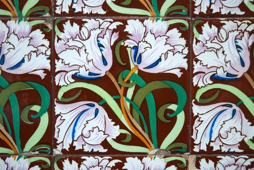 Detail of Portuguese glazed tiles.