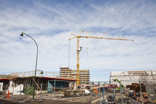 Construction Crane at a building area