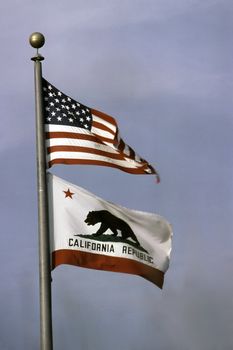 USA and California flag