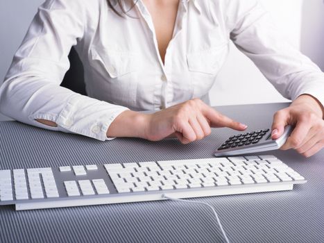 Woman in Business suit Analyzing data and plan
