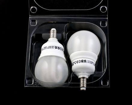 a pack of lamp on the black background, isolated