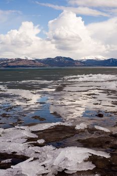 Ice-Break at Lake Laberge, Yukon T., Canada