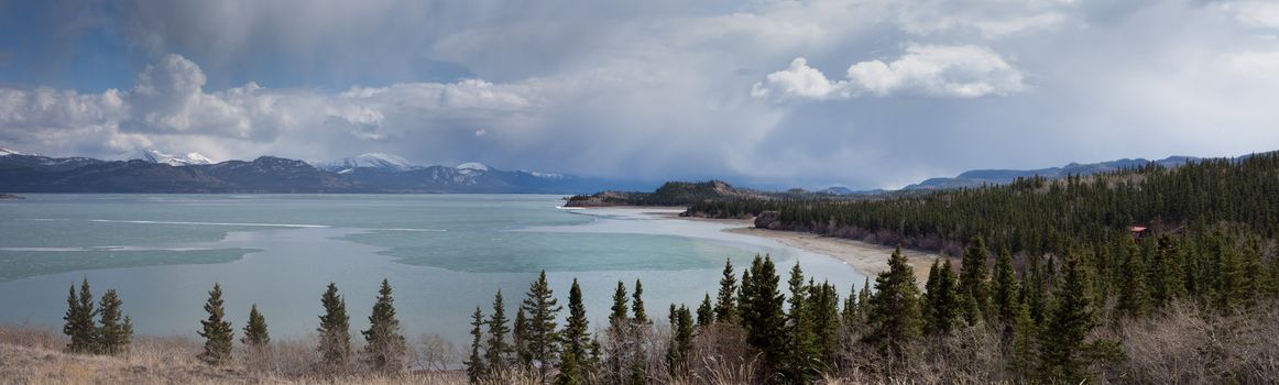 Ice-Break at Lake Laberge, Yukon T., Canada