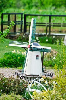 Model a water wind mill in the county