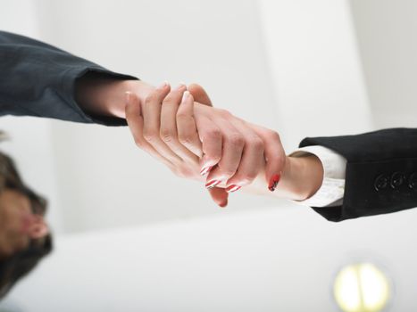 Office Handshake Handshaking low angle top