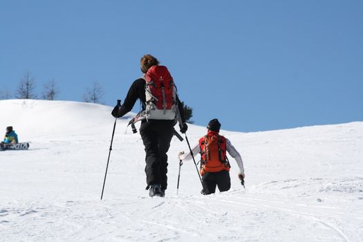 Mature couple at ski vacation in the Alps