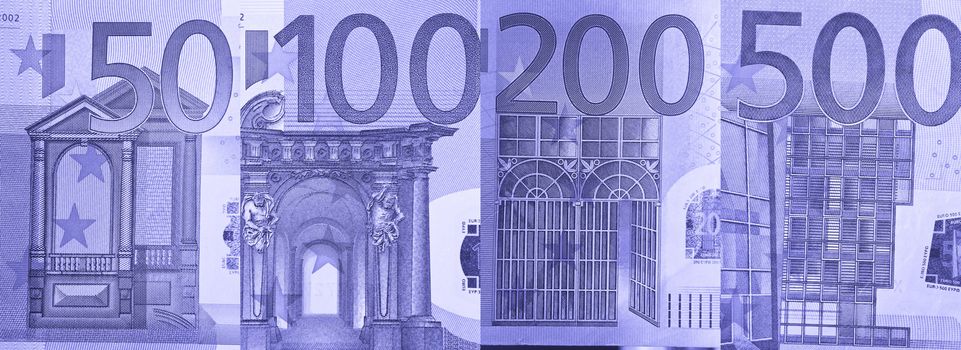 Euro banknote macro detail, close-up, studio shot 