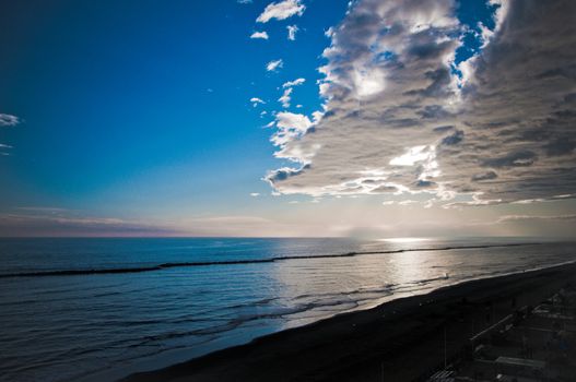 Adriatic Dawn in the coast of Rimini, Italy - Emilia Romagna region