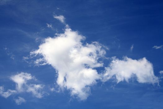 White clouds on blue sky