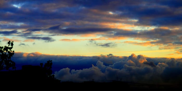 clouds on a beautiful sky, summer landscape, nature